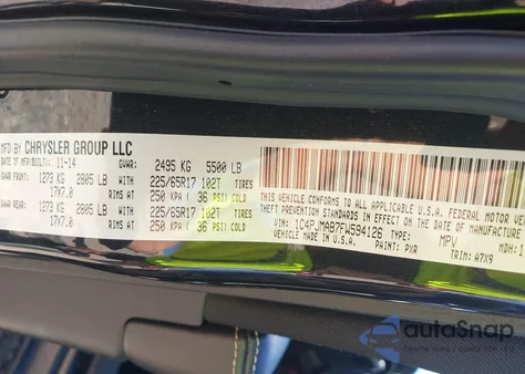 2015 Jeep Cherokee Sport from USA, damaged, VIN 1C4PJMAB7FW594126